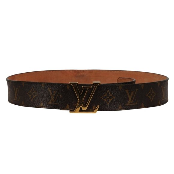 Louis Vuitton Other - Louis Vuitton Monogram LV Initials Buckle Belt 90 36 Brown Coated Canvas Gold